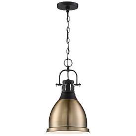 Image1 of Watson; 1 Light; Pendant Fixture; Matte Black and Burnished Brass Finish