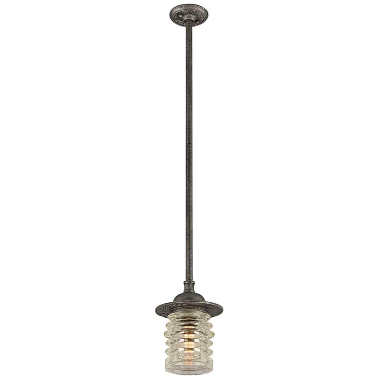 Image 1 Watson 10 1/2" High Charred Zinc Outdoor Hanging Light