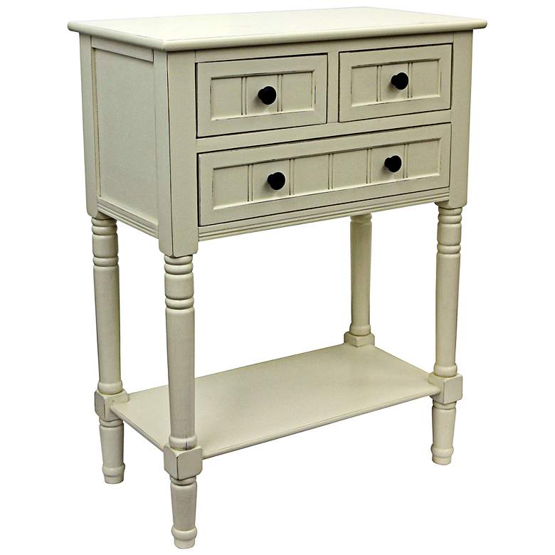 Image 1 Watson Antique White 3-Drawer Accent Table