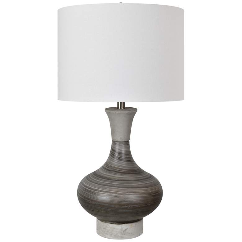 Image 1 Watson Concrete Gray and Brown Ceramic Vase Table Lamp