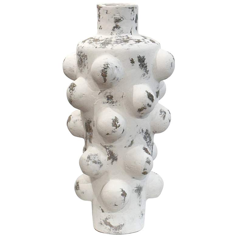 Image 1 Watts Vase Distressed White Finish on Ceramic Medium