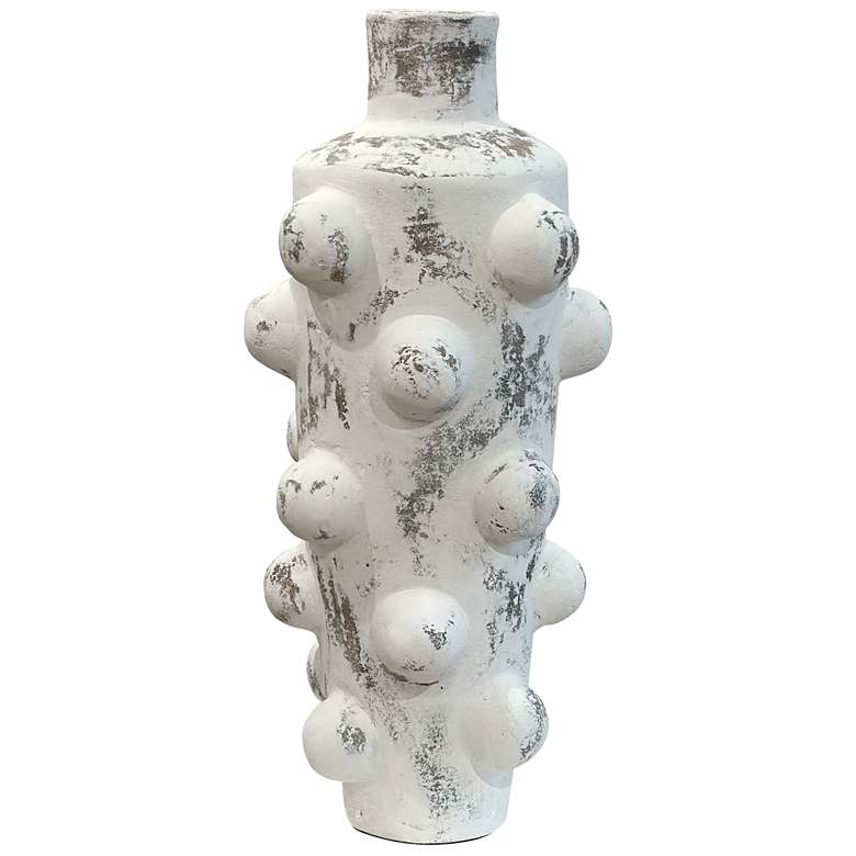 Image 1 Watts Vase Distressed White Finish on Ceramic Small