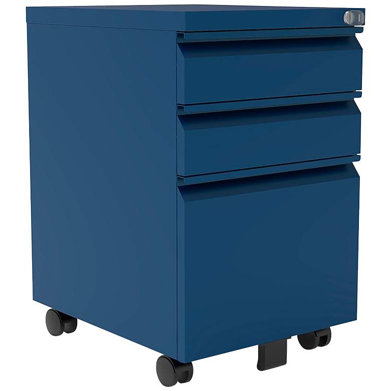 Image 1 Waukegan 15 inch Wide Matte Navy Blue Multi-Storage File Cabinet