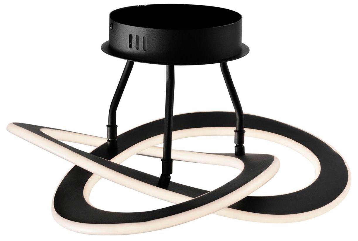 Image 2 Wave 17.7" Wide Black Semi-Flush Mount more views