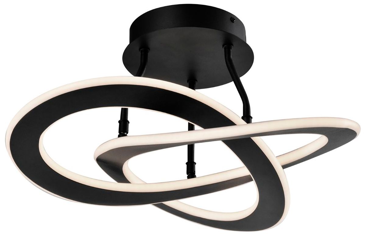 Image 3 Wave 17.7" Wide Black Semi-Flush Mount more views