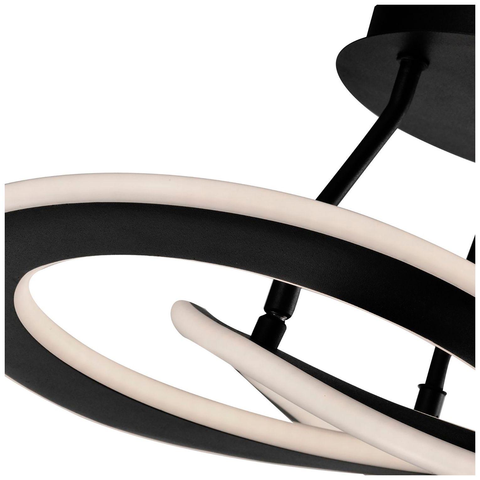 Image 4 Wave 17.7" Wide Black Semi-Flush Mount more views