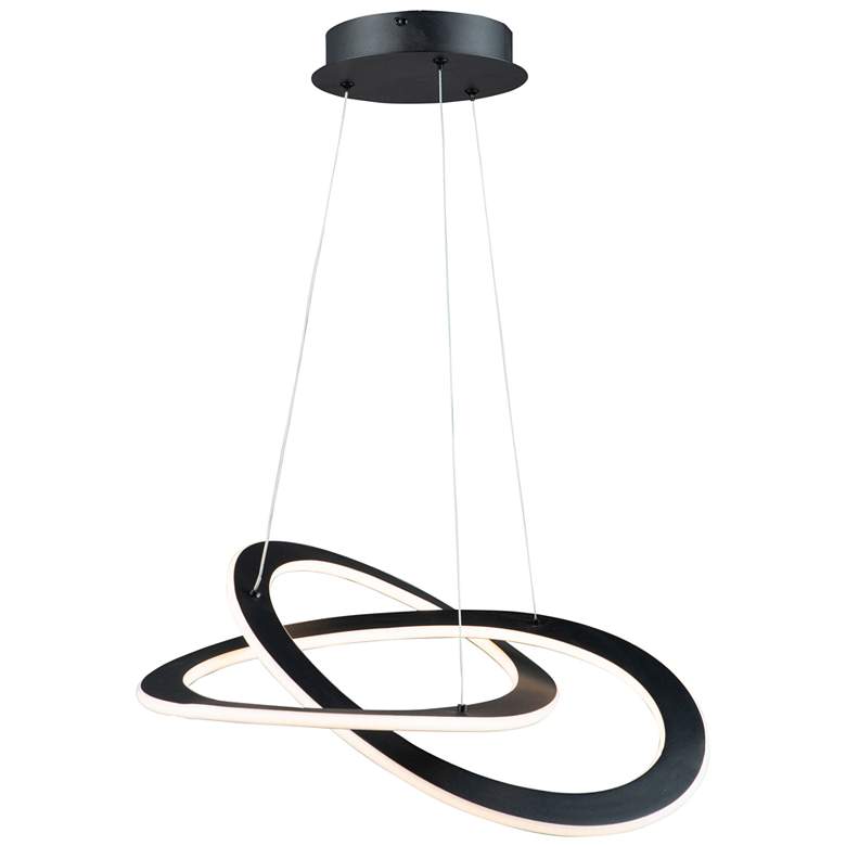 Image 1 Wave 19.7" Wide Black Chandelier