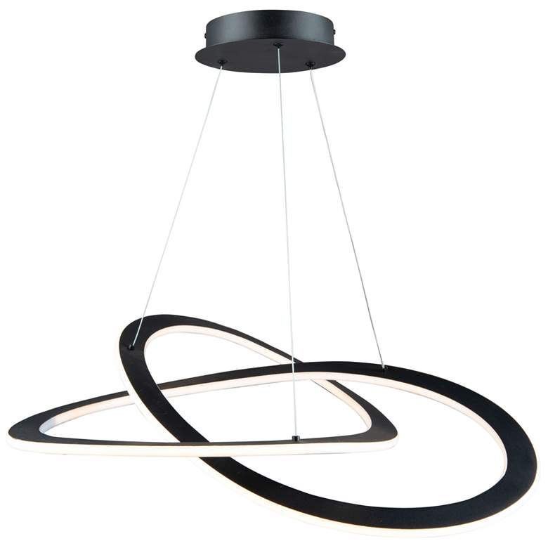Image 1 Wave 26.8" Wide Black Chandelier