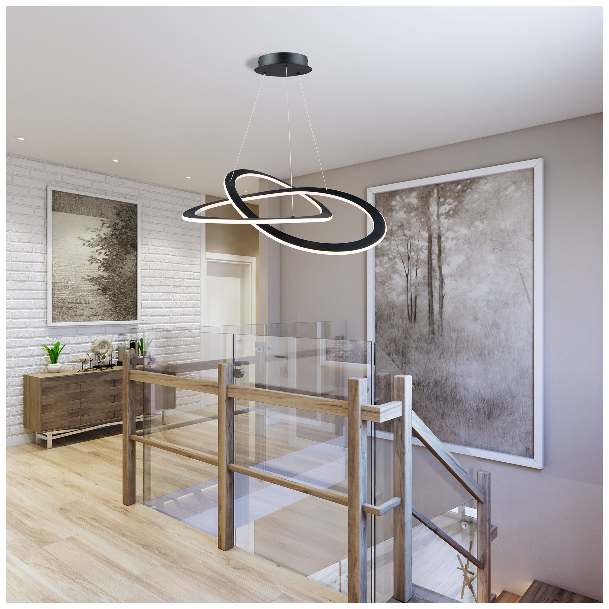 Image 3 Wave 26.8" Wide Black Chandelier more views