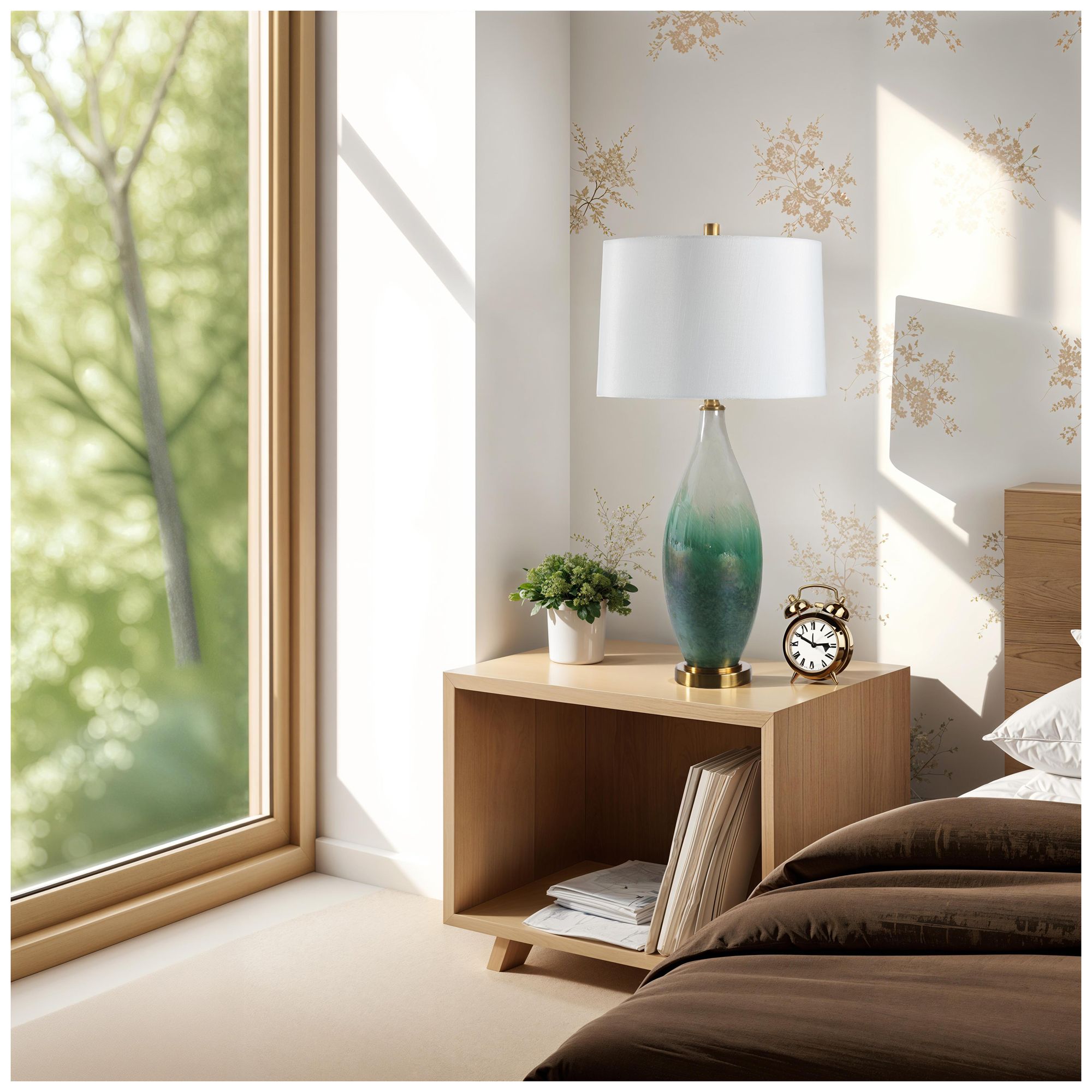 Image 3 Wave 27.5" Height Table Lamps, Green more views