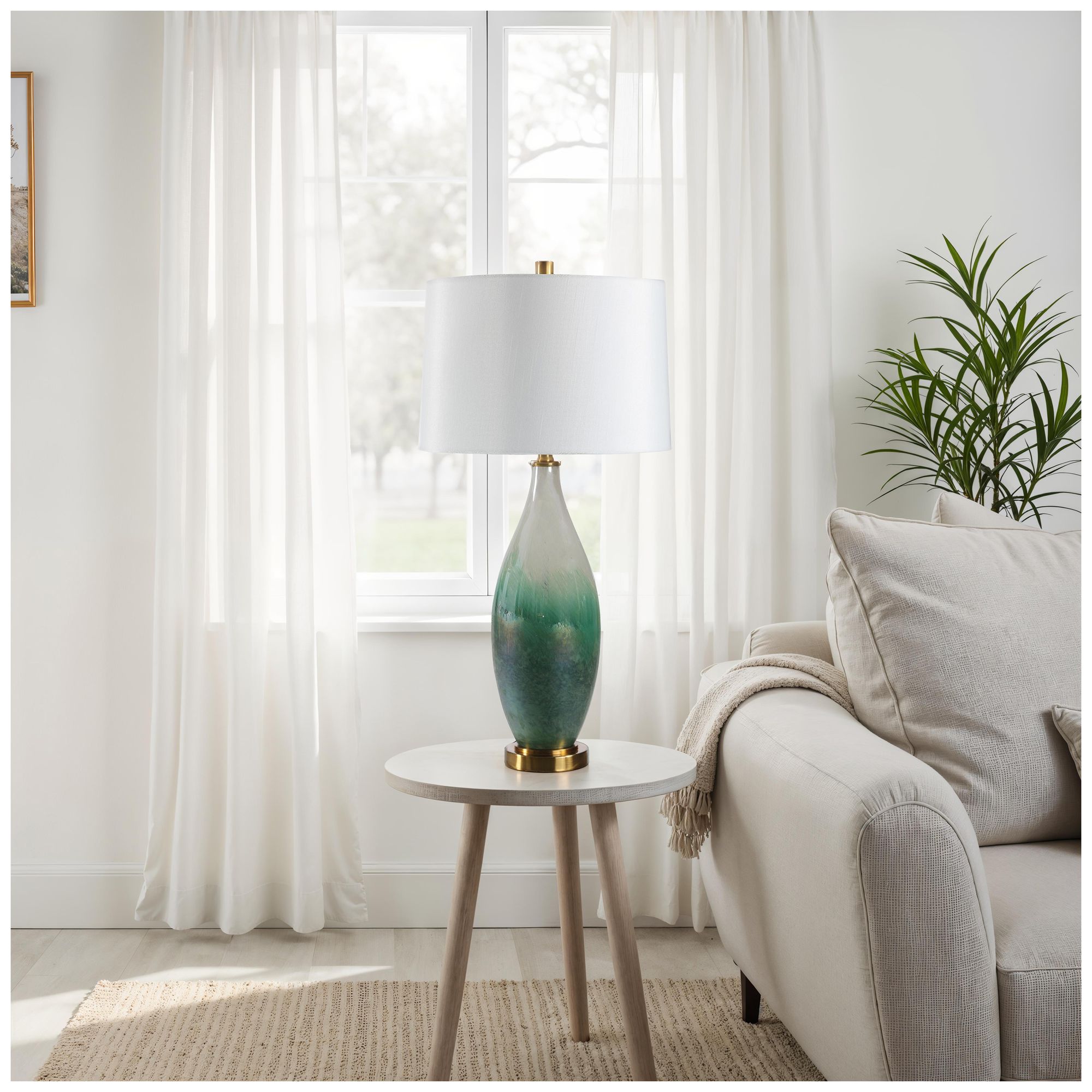 Image 4 Wave 27.5" Height Table Lamps, Green more views