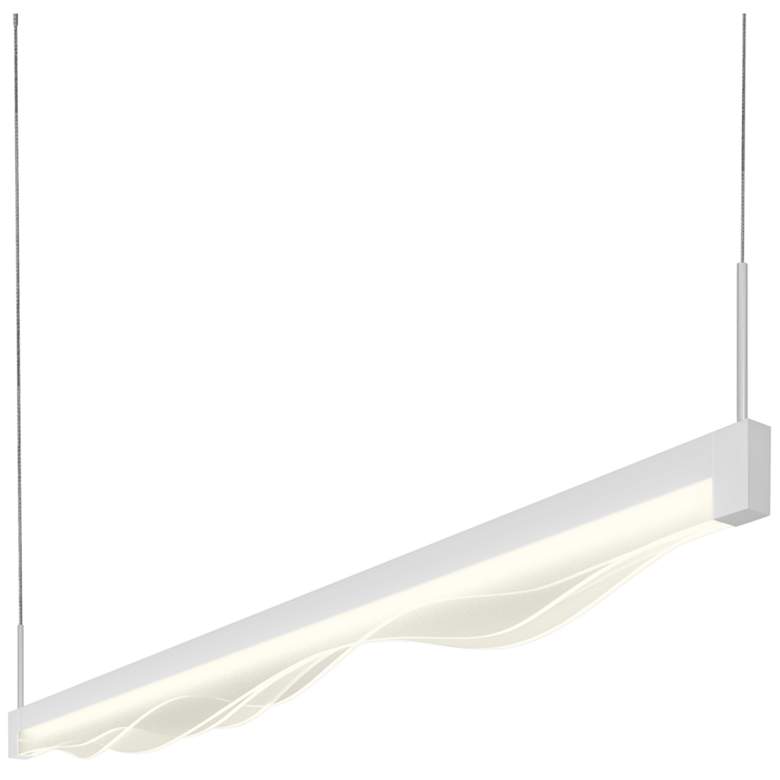 Image 1 Wave Bar 36 1/2 inch Wide White LED Kitchen Island Light Pendant