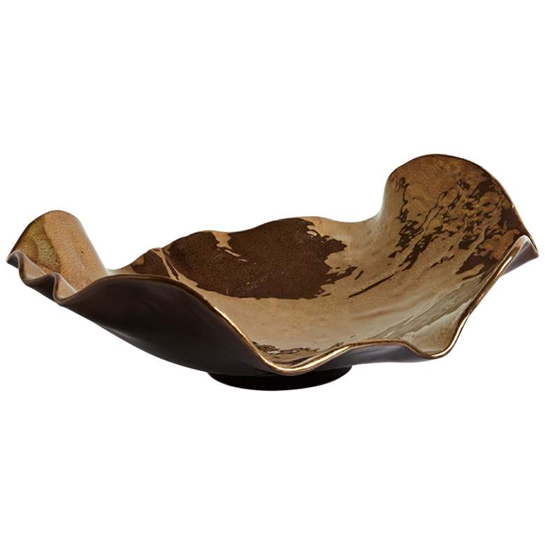 Image 1 Wave Bronze Crackle Ceramic Decorative Platter