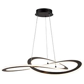 Image1 of Wave Collection Integrated LED Chandelier, Black