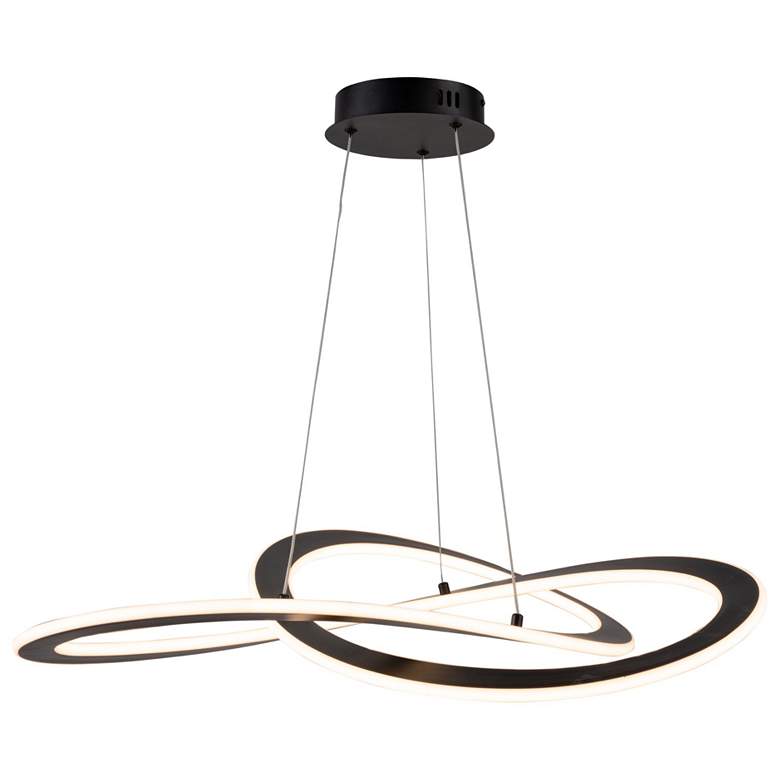 Image 1 Wave Collection Integrated LED Chandelier, Black