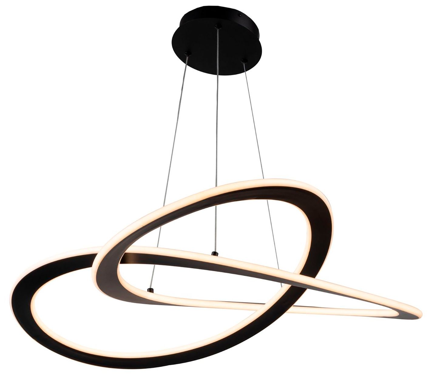 Image 2 Wave Collection Integrated LED Chandelier, Black more views
