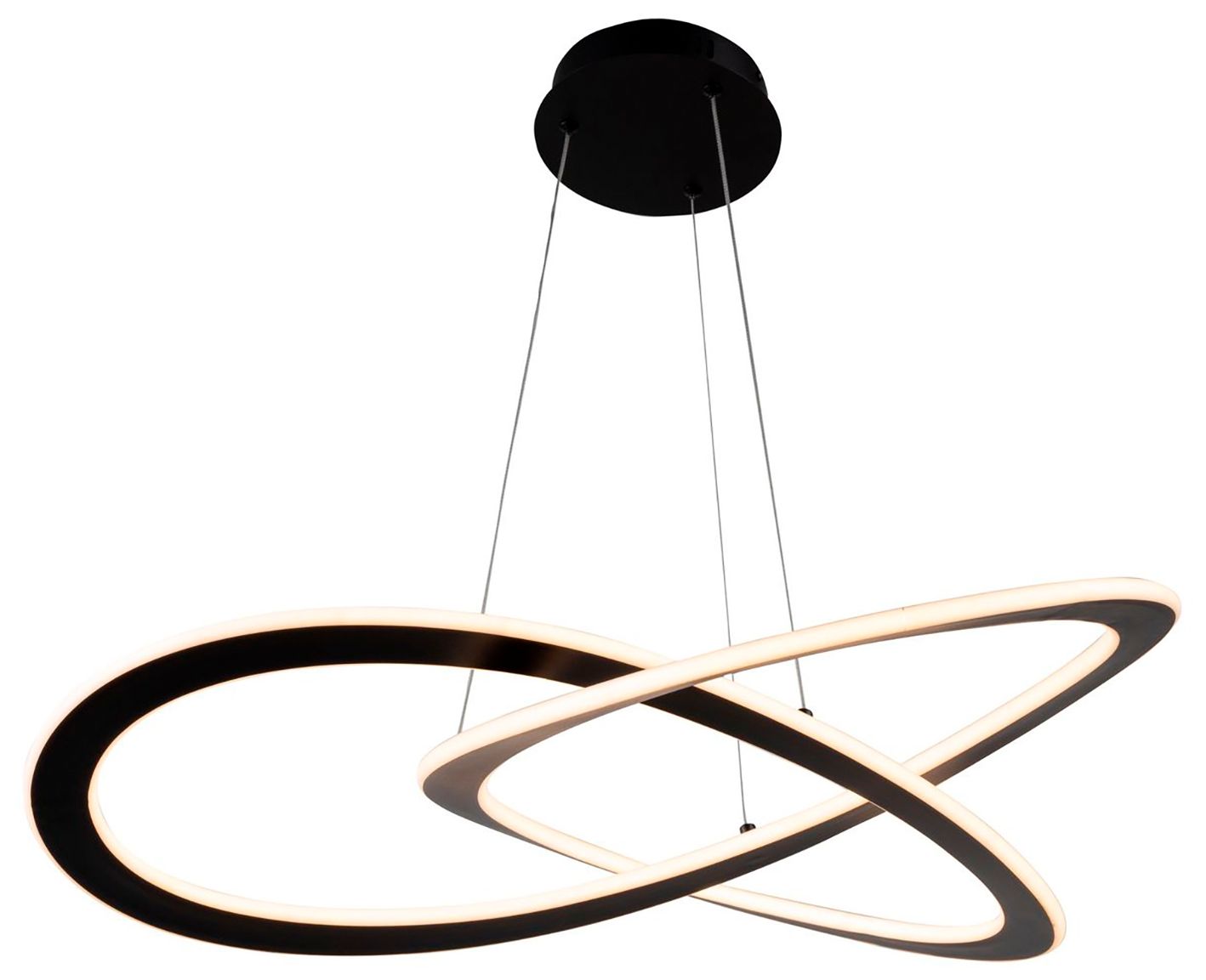 Image 3 Wave Collection Integrated LED Chandelier, Black more views