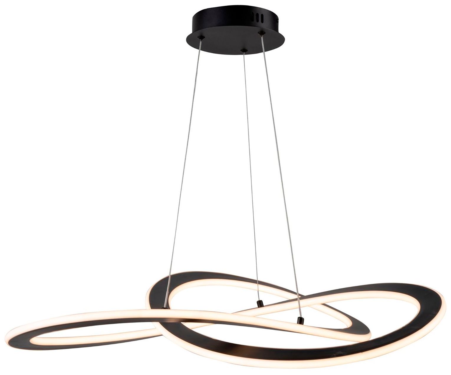 Image 4 Wave Collection Integrated LED Chandelier, Black more views