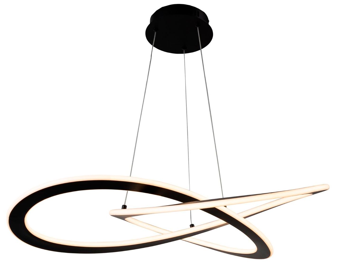 Image 5 Wave Collection Integrated LED Chandelier, Black more views