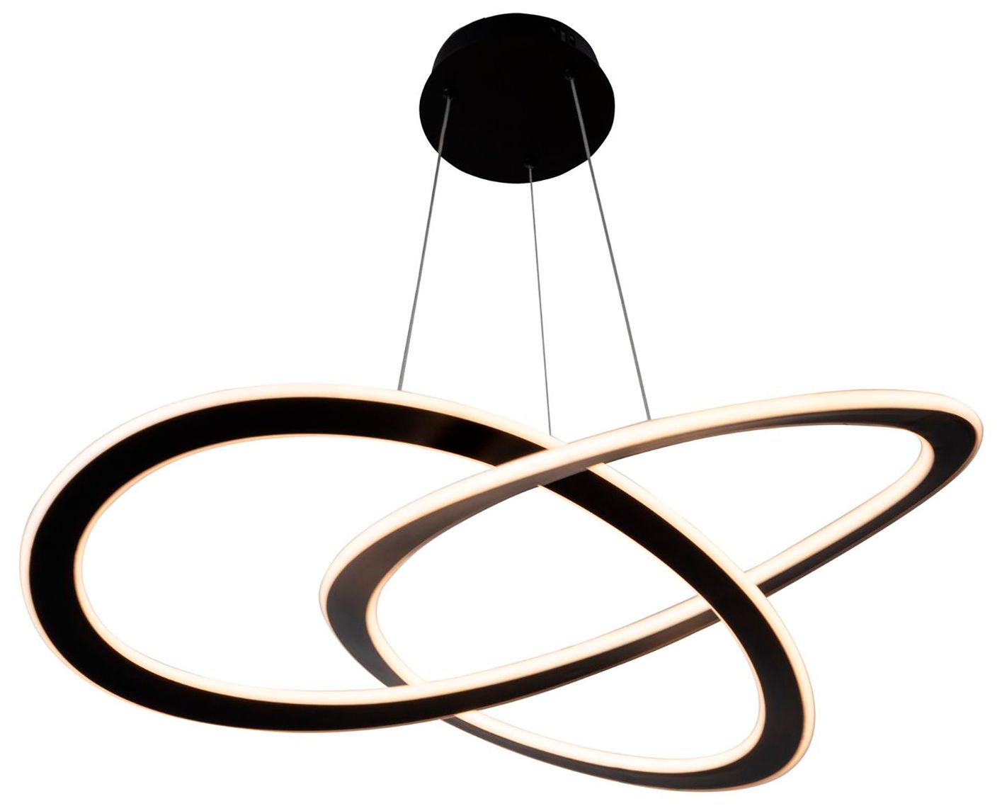 Image 6 Wave Collection Integrated LED Chandelier, Black more views