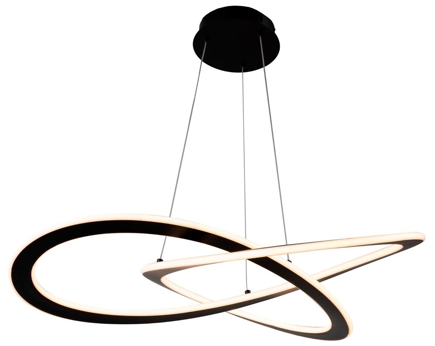 Image 7 Wave Collection Integrated LED Chandelier, Black more views