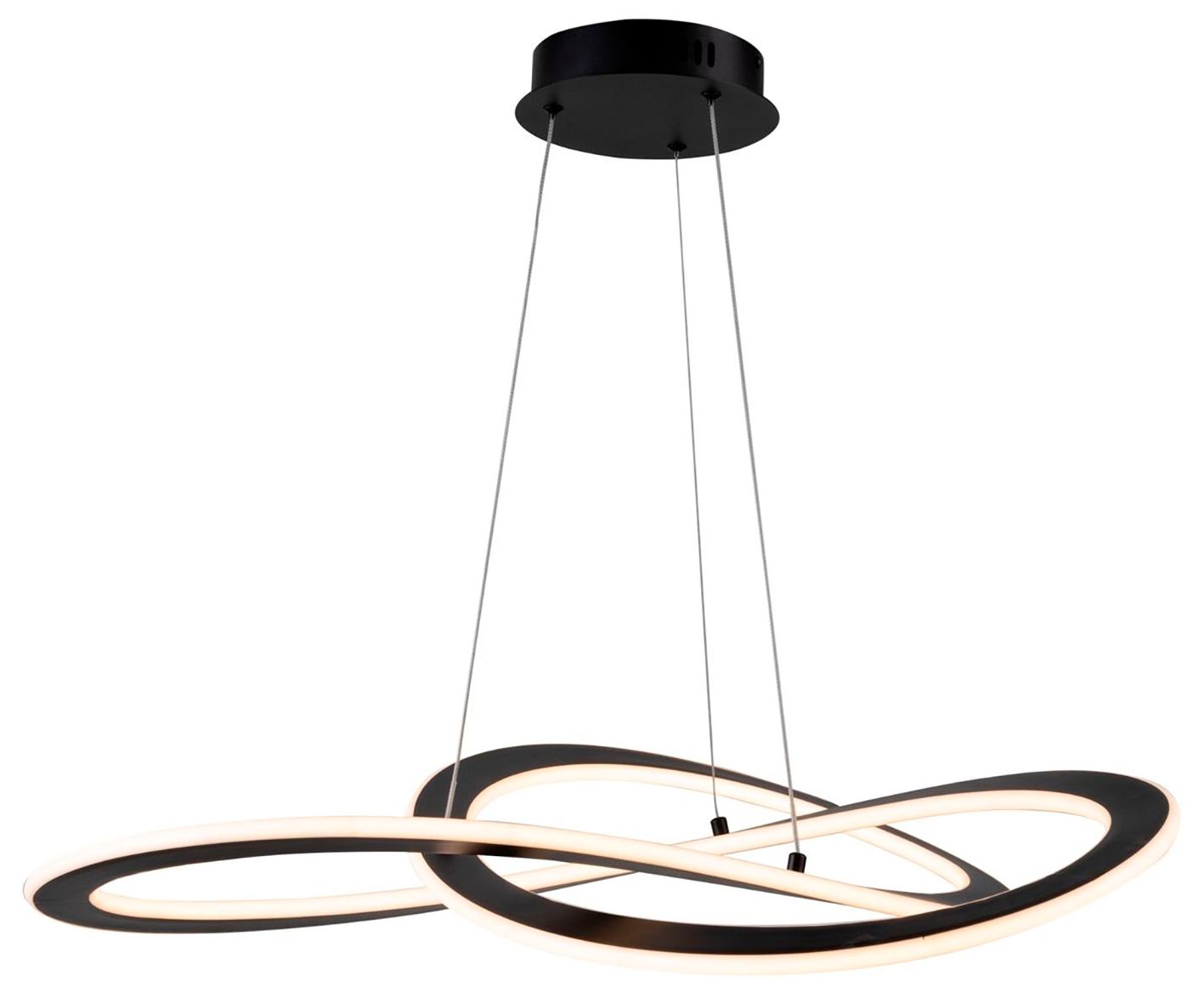 Wave Collection Integrated LED Chandelier, Black