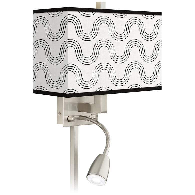 Image 1 Wave Giclee Glow LED Reading Light Plug-In Sconce