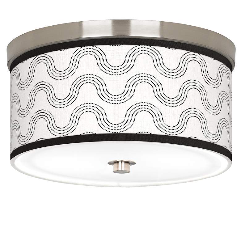 Image 1 Wave Giclee Nickel 10 1/4 inch Wide Ceiling Light