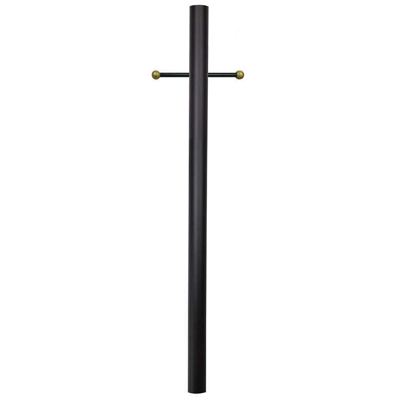 Image 1 Wave Lighting 10' Black Direct Burial Lamp Post with Cross Arm