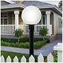 1_Wave Lighting 10" Acrylic Globe Opal Post Top Light Black Poly Fitter