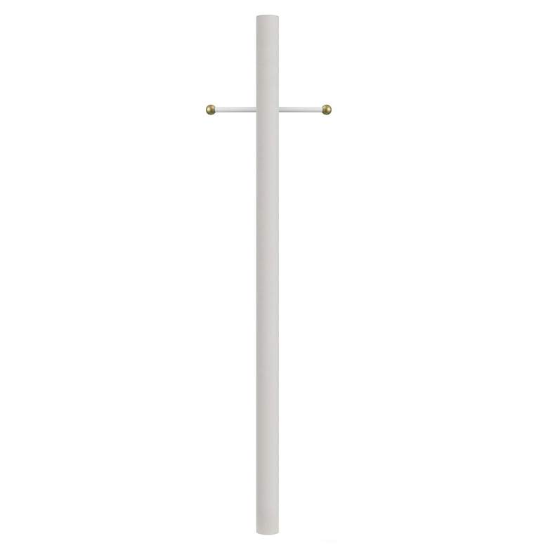 Image 1 Wave Lighting 10' White Direct Burial Lamp Post with Cross Arm