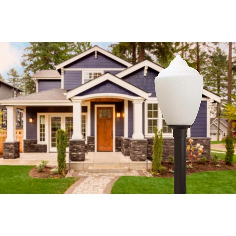 Image 3 Wave Lighting 19" Polyethylene Flame Tip Opal Textured Post Top Light more views