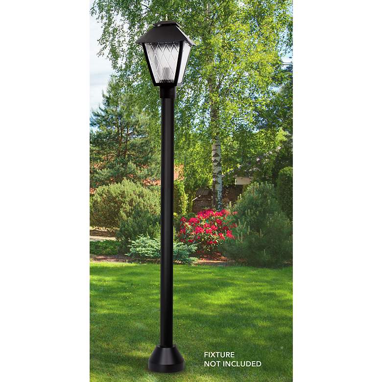 Image 2 Wave Lighting 6' Black Aluminum Surface Mount Lamp Post and Cover more views
