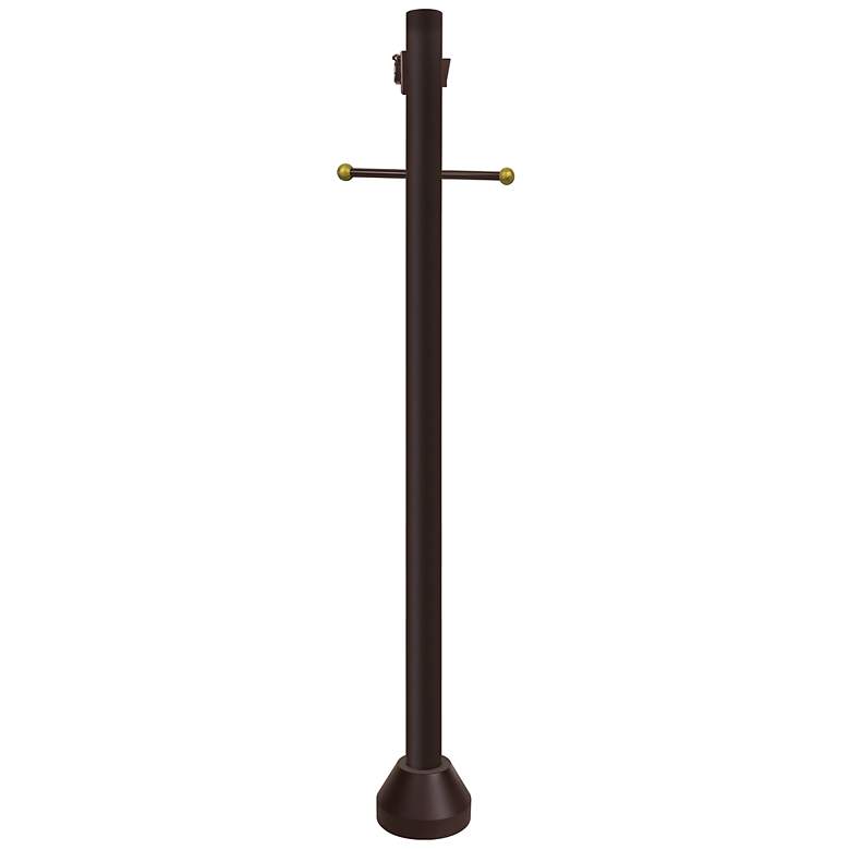 Image 1 Wave Lighting 8' Bronze Surface Mount Post Dusk-to-Dawn, Outlet, Cross