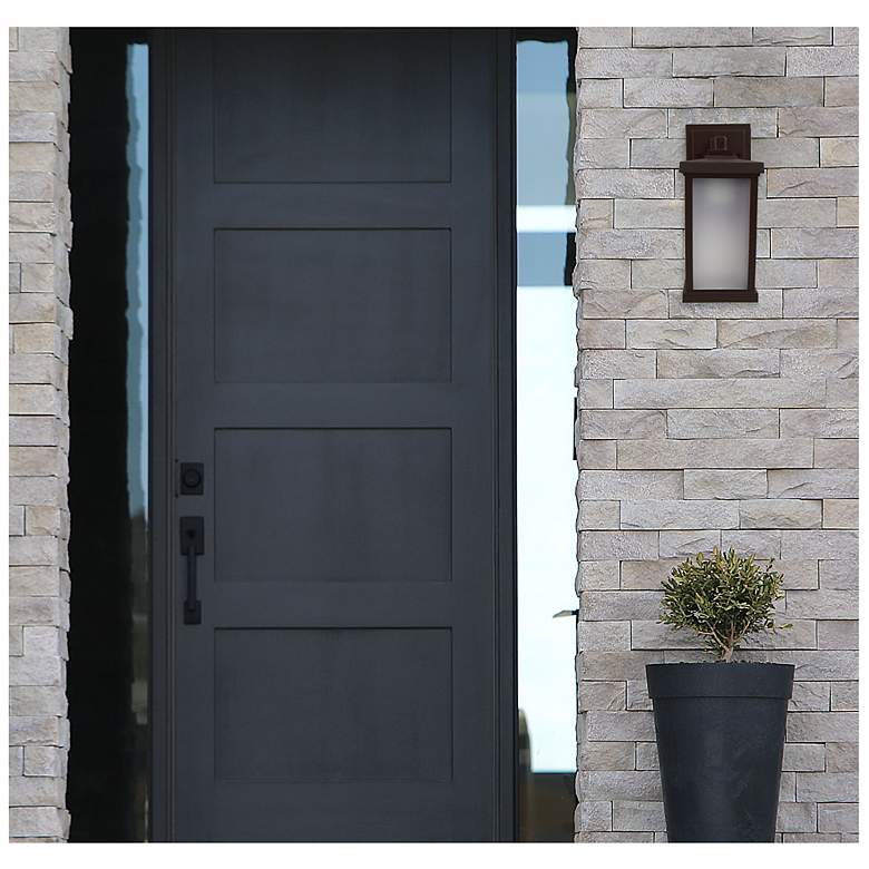 Image 2 Wave Lighting Artisan 12" 3000K Bronze Outdoor Wall Light with Frosted Lens more views