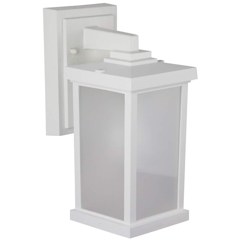 Image 1 Wave Lighting Artisan 12" 3000K White Outdoor Wall Light with Frosted Lens