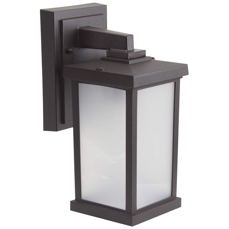 Image 1 Wave Lighting Artisan 12" 4000K Bronze Outdoor Wall Light with Frosted Lens