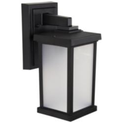Wave Lighting Artisan 12" 4000K Black Outdoor Wall Light with Frosted