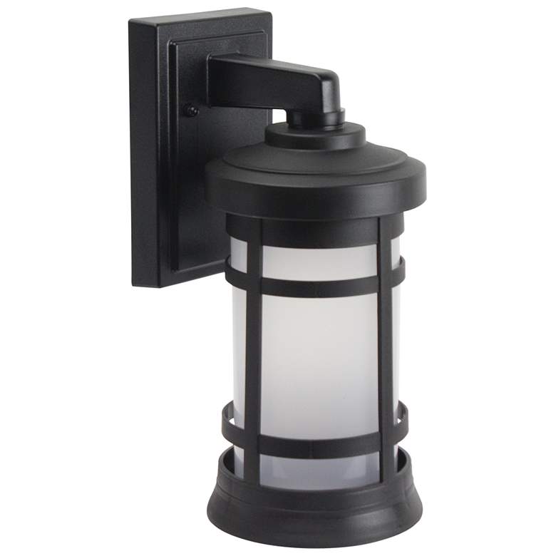 Image 1 Wave Lighting Artisan 13" 3000K Black Outdoor Wall Light with Frosted Lens