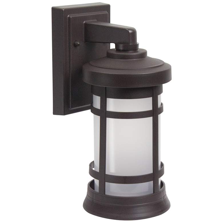 Image 1 Wave Lighting Artisan 13" 3000K Bronze Outdoor Wall Light with Frosted Lens