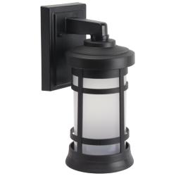 Wave Lighting Artisan 13" 4000K Black Outdoor Wall Light with Frosted
