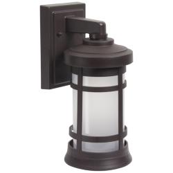 Wave Lighting Artisan 13" 4000K Bronze Outdoor Wall Light with Frosted