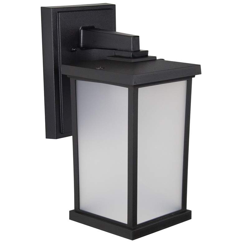 Image 1 Wave Lighting Artisan 14" 3000K Black Outdoor Wall Light with Frosted Lens
