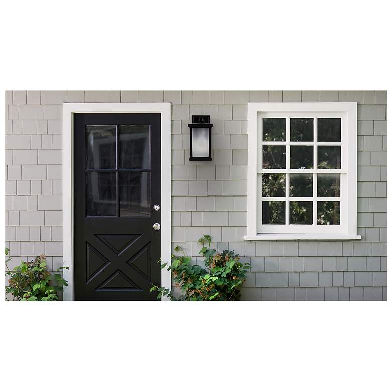 Image 2 Wave Lighting Artisan 14" 3000K Black Outdoor Wall Light with Frosted Lens more views