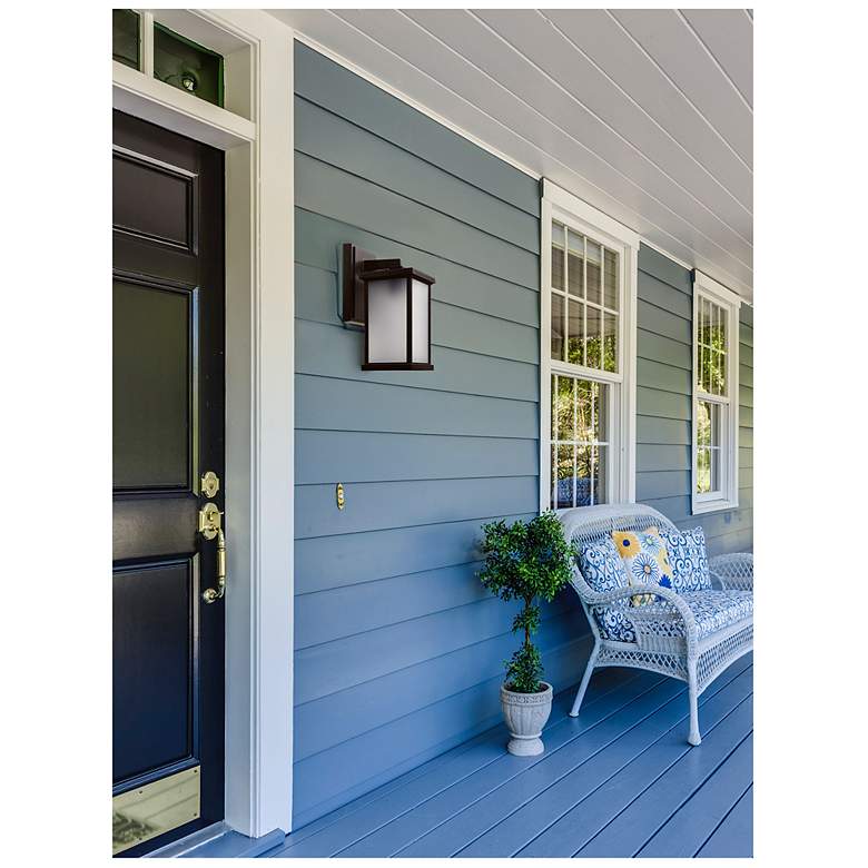 Image 2 Wave Lighting Artisan 14" 4000K Bronze Outdoor Wall Light with Frosted Lens more views