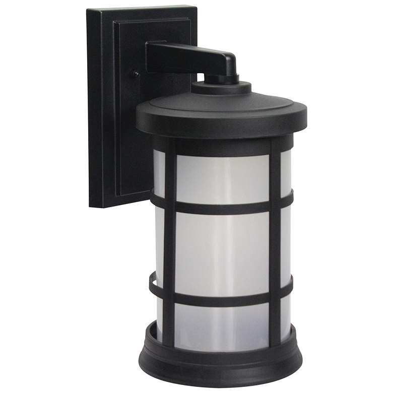 Image 1 Wave Lighting Artisan 15" 3000K Black Outdoor Wall Light with Frosted Lens