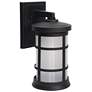 1_Wave Lighting Artisan 15" 4000K Black Outdoor Wall Light with Frosted