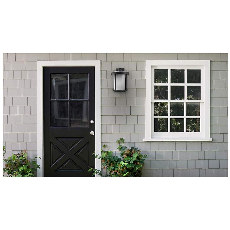 Image 2 Wave Lighting Artisan Round 12" 3K Black Outdoor Light with Frosted Lens more views