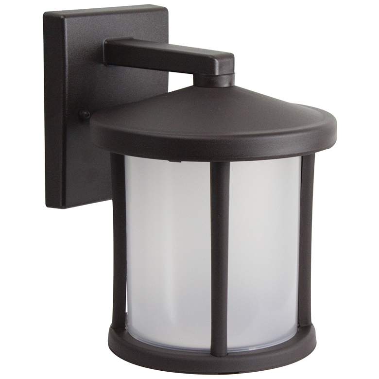 Image 1 Wave Lighting Artisan Round 12" 3K Bronze Outdoor Light with Frosted Lens