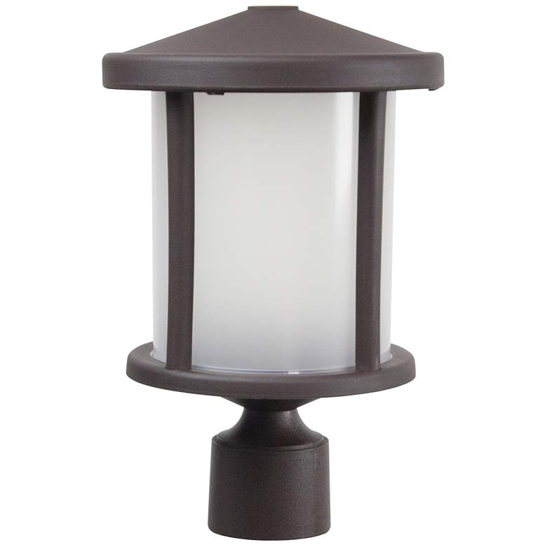 Image 1 Wave Lighting Artisan Round 3000K Bronze Post Top with Frosted Diffuser